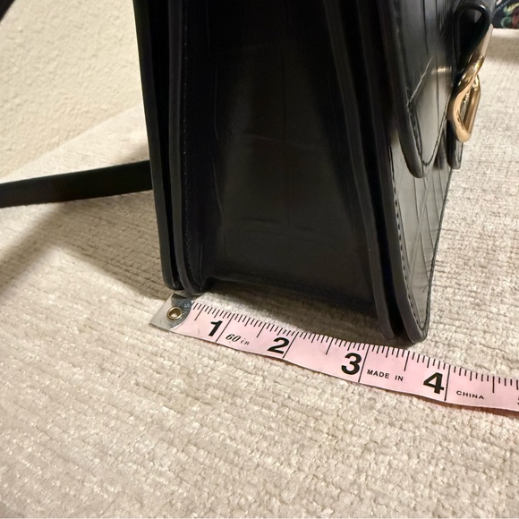 Coach Black Croc-Embossed Crossbody Bag - Picture 14 of 14